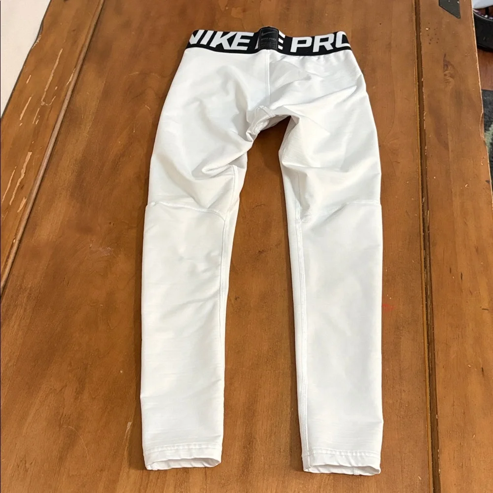 Nike Pro Dri Fit Kids White Compression Pants Size Large